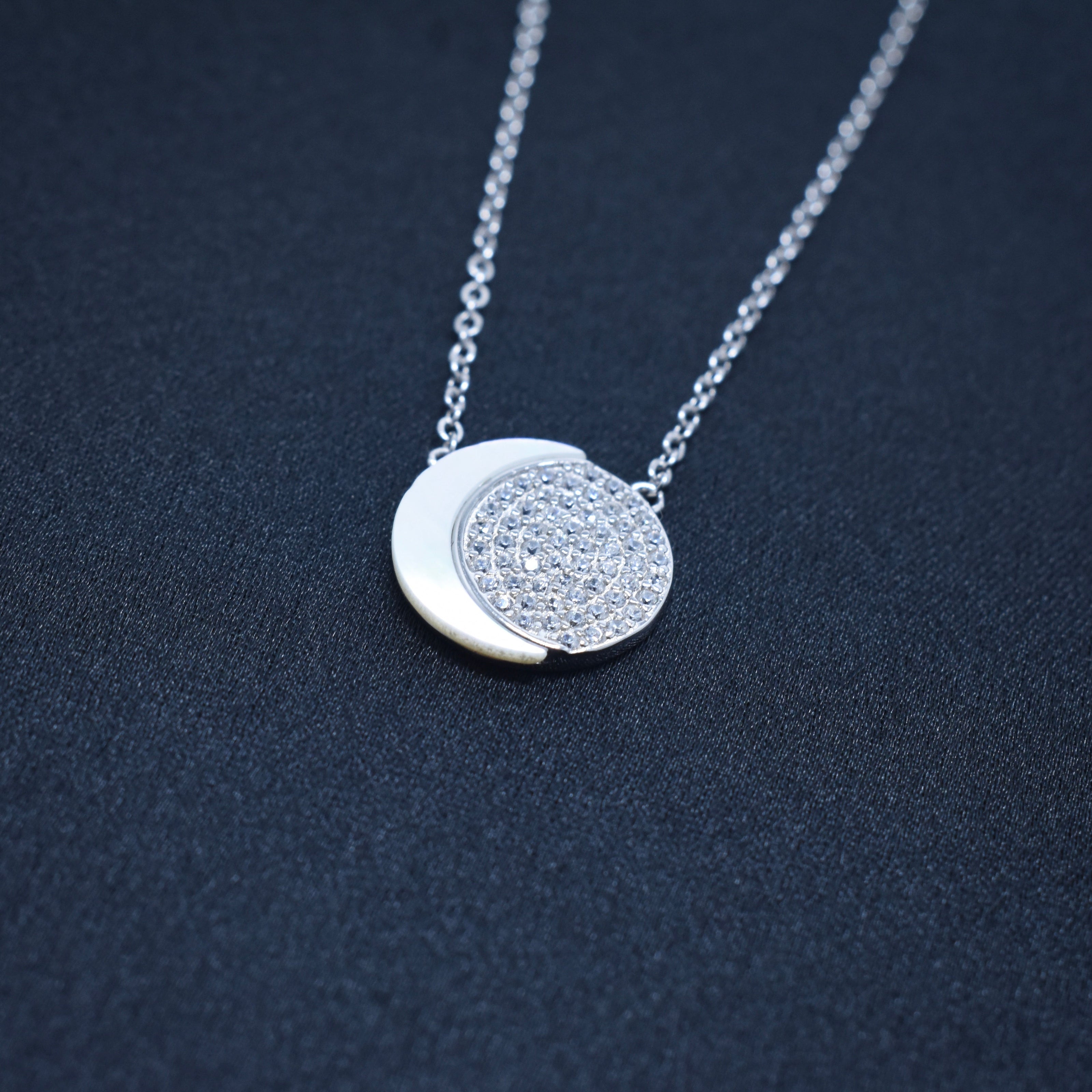 Glitter Disc Silver Fancy Chain