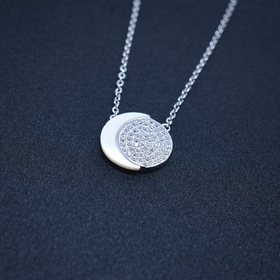 Glitter Disc Silver Fancy Chain