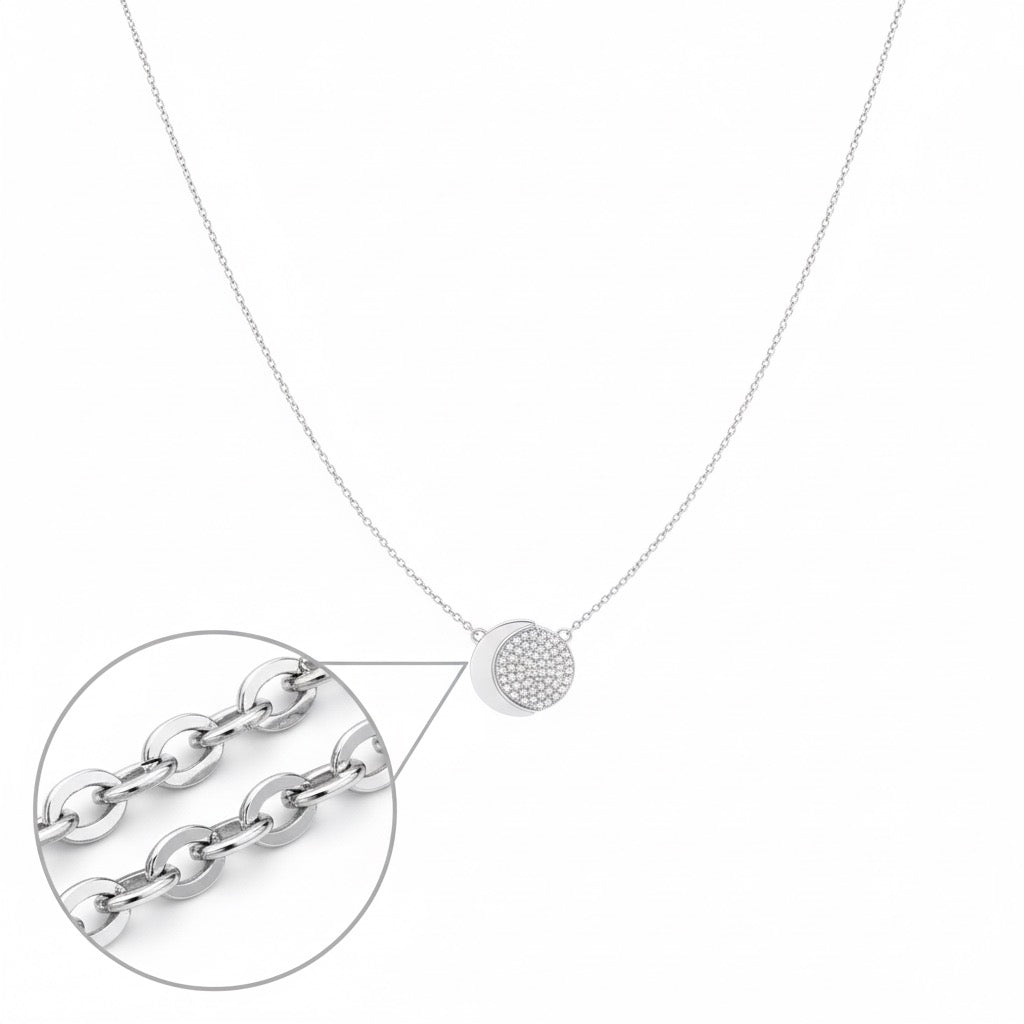 Glitter Disc Silver Fancy Chain