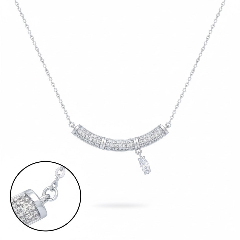 Curved Bar Pendant Necklace