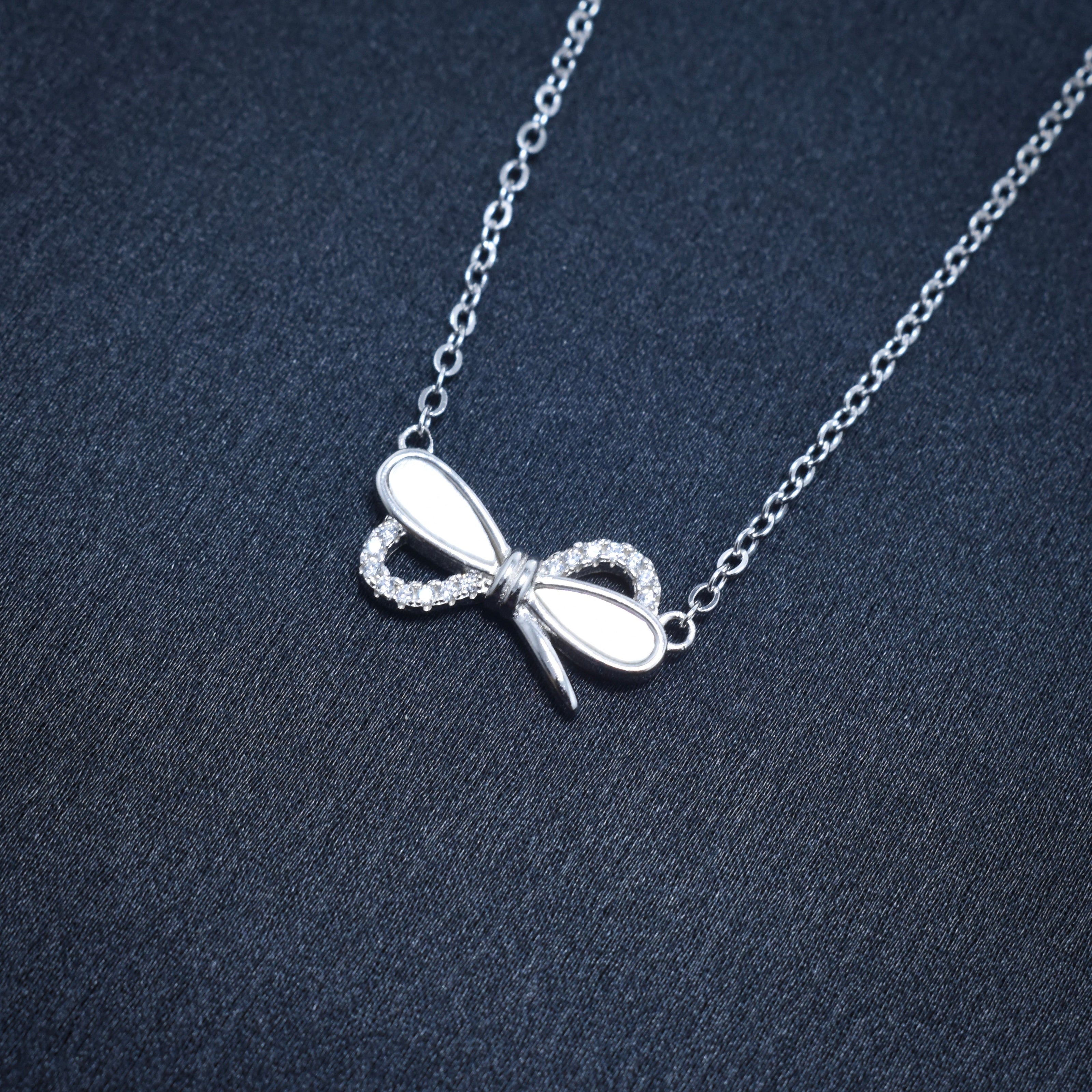 Gold Bow Silver Fancy Chain