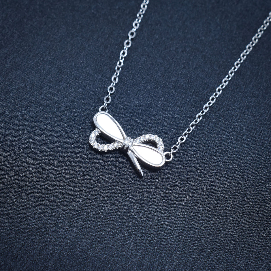 Gold Bow Silver Fancy Chain