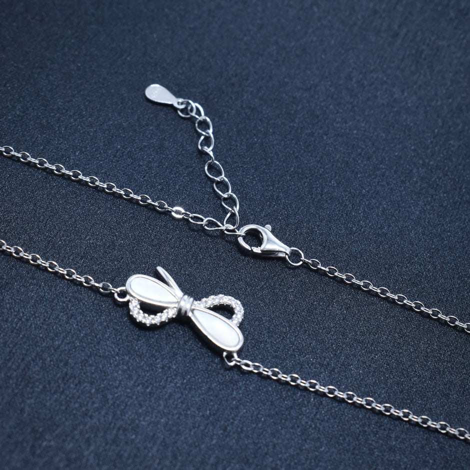 Gold Bow Silver Fancy Chain