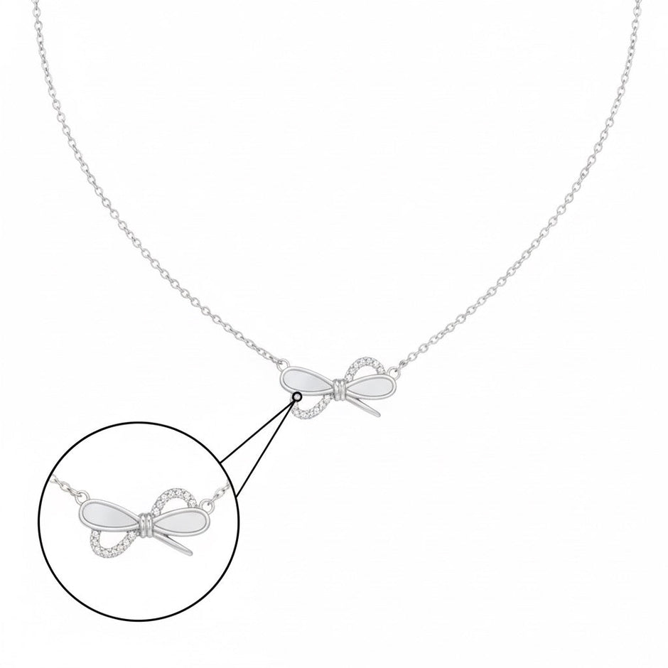 Gold Bow Silver Fancy Chain