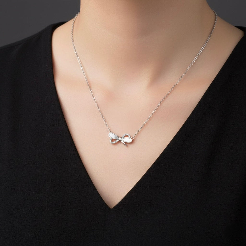 Gold Bow Silver Fancy Chain