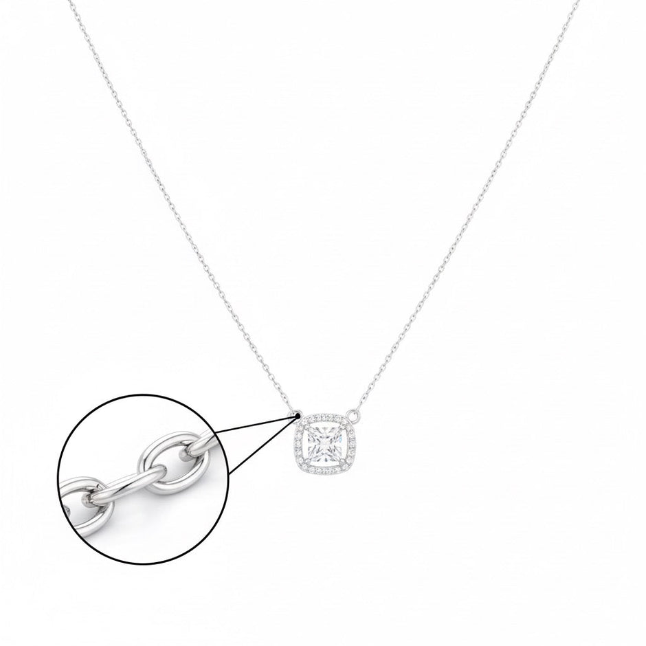 Square Drop Silver Fancy Chain