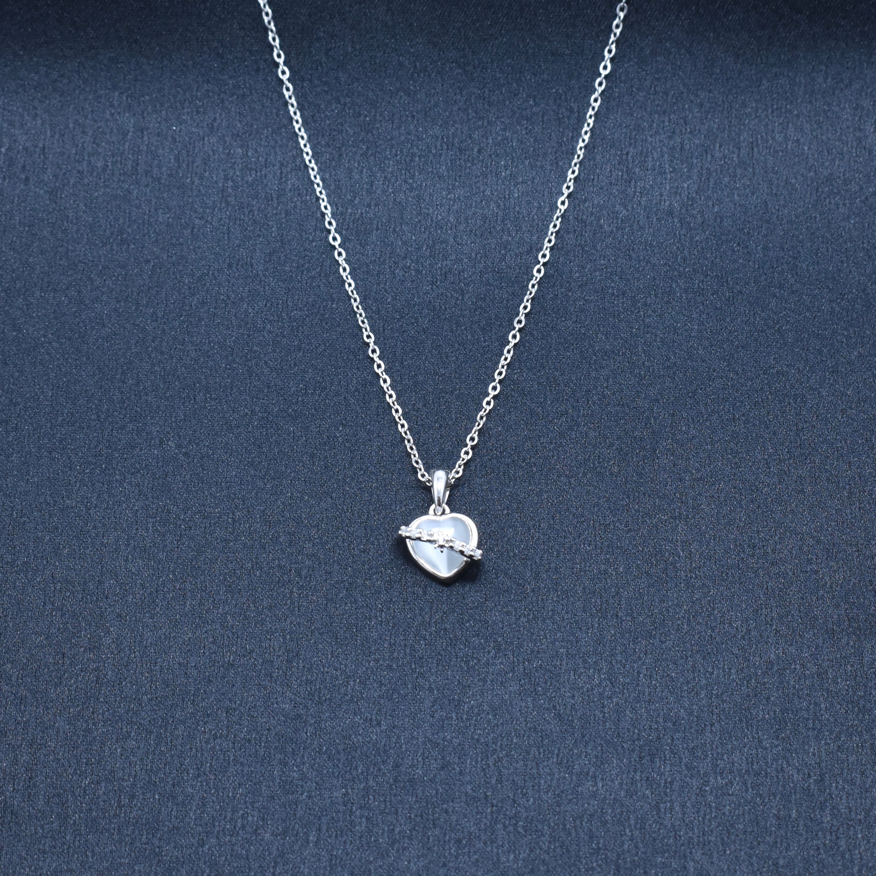 Heart Lock Silver Fancy Chain