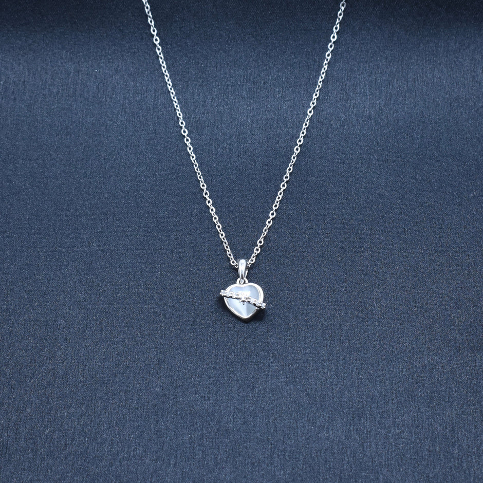 Heart Lock Silver Fancy Chain