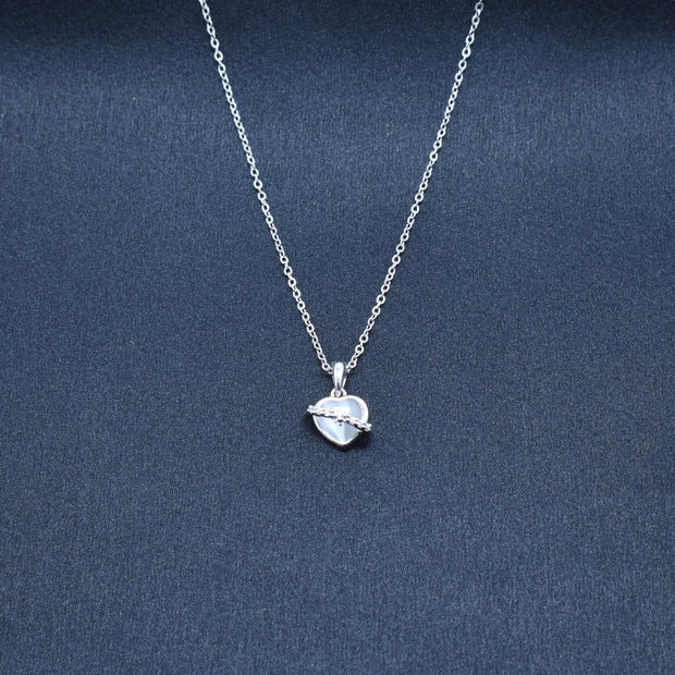 Heart Lock Silver Fancy Chain