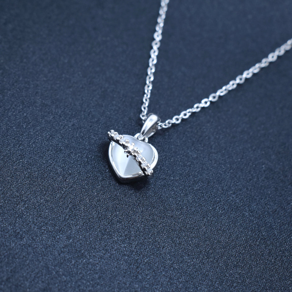 Heart Lock Silver Fancy Chain
