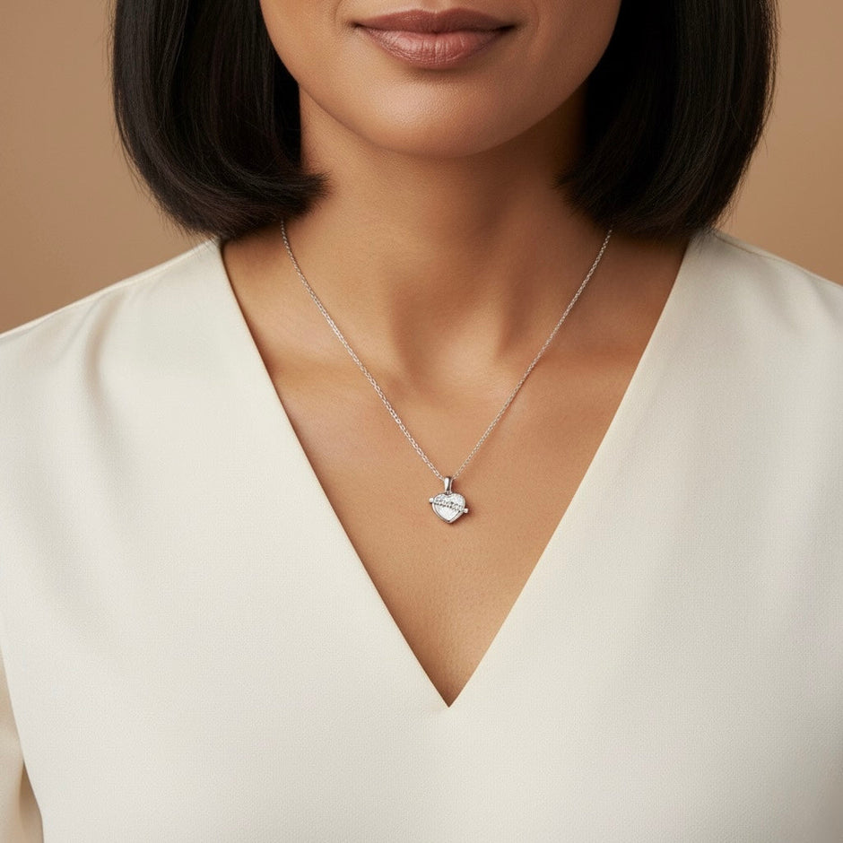 Heart Lock Silver Fancy Chain