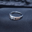 Silver Solitaire Stripe Ring