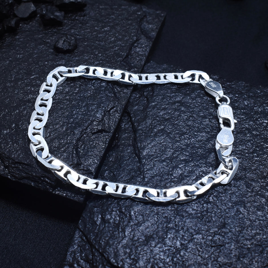 Classic Box Link Silver Bracelet