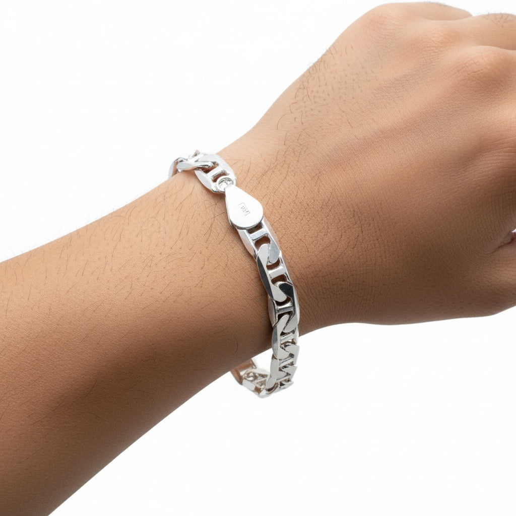 Classic Box Link Silver Bracelet