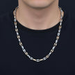 Sleek Two-Tone Mariner Silver Link Chain