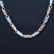 Two-Tone Designer Engraved Antique Style Silver Chain