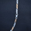 Two-Tone Designer Engraved Antique Style Silver Chain