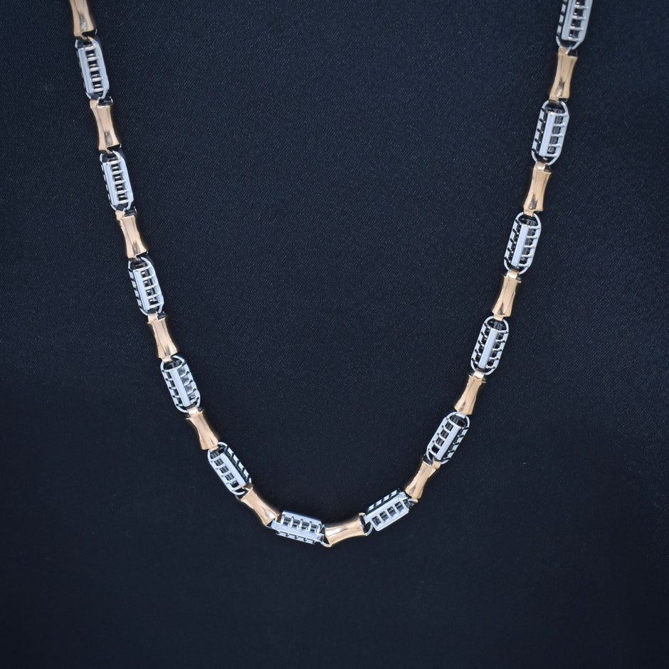 Futuristic Designer Silver Link Chain