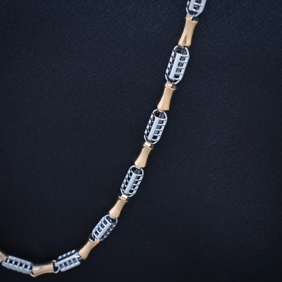 Futuristic Designer Silver Link Chain