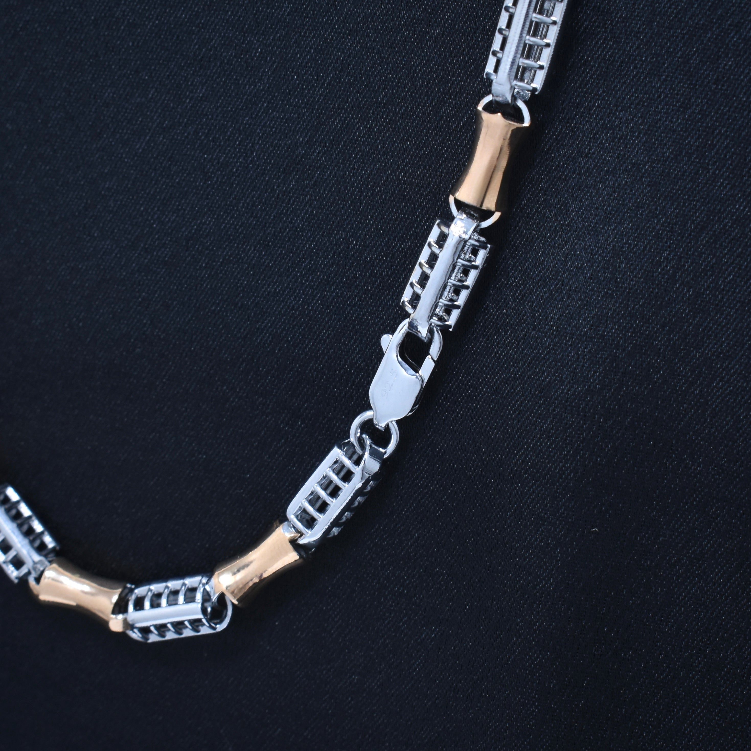 Futuristic Designer Silver Link Chain