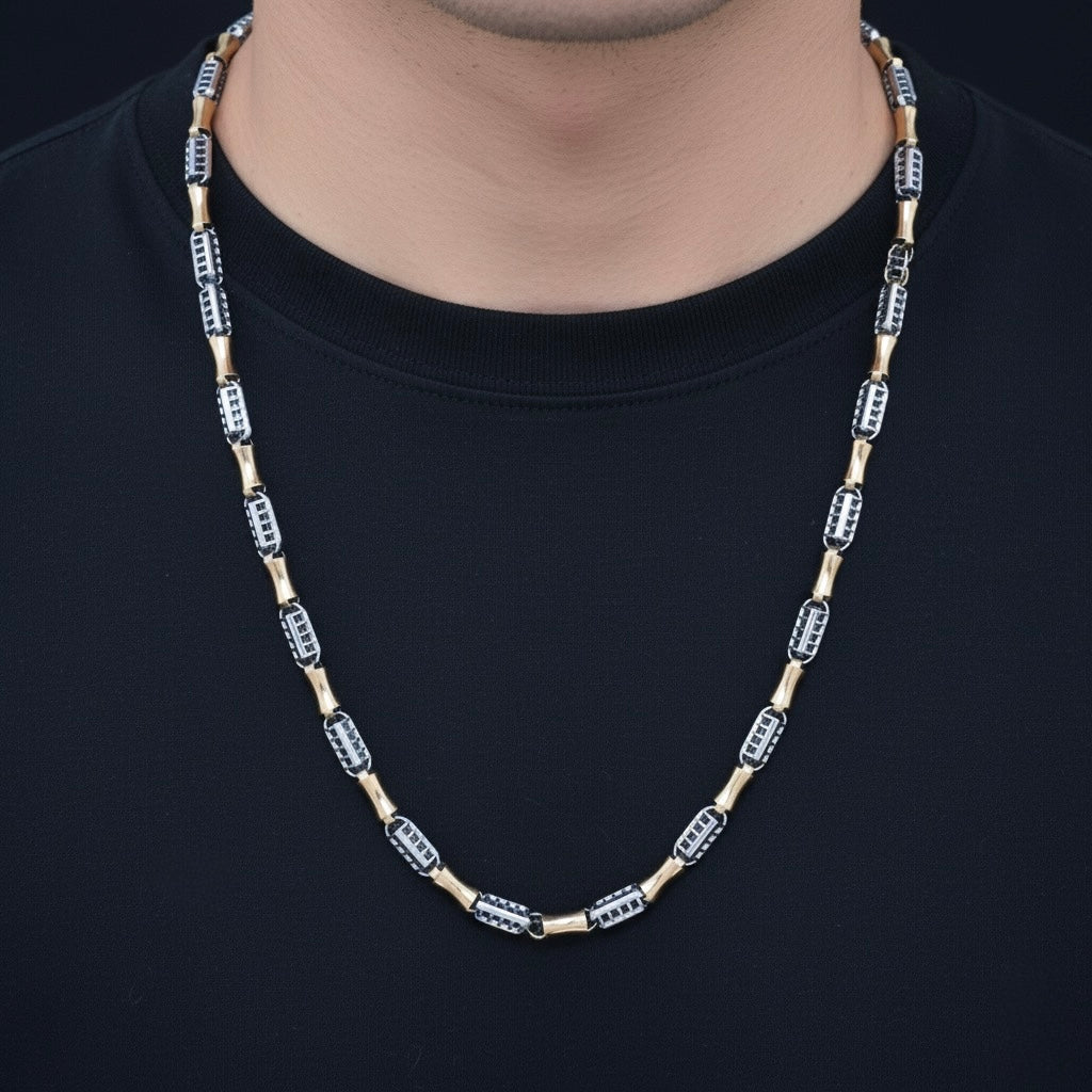 Futuristic Designer Silver Link Chain
