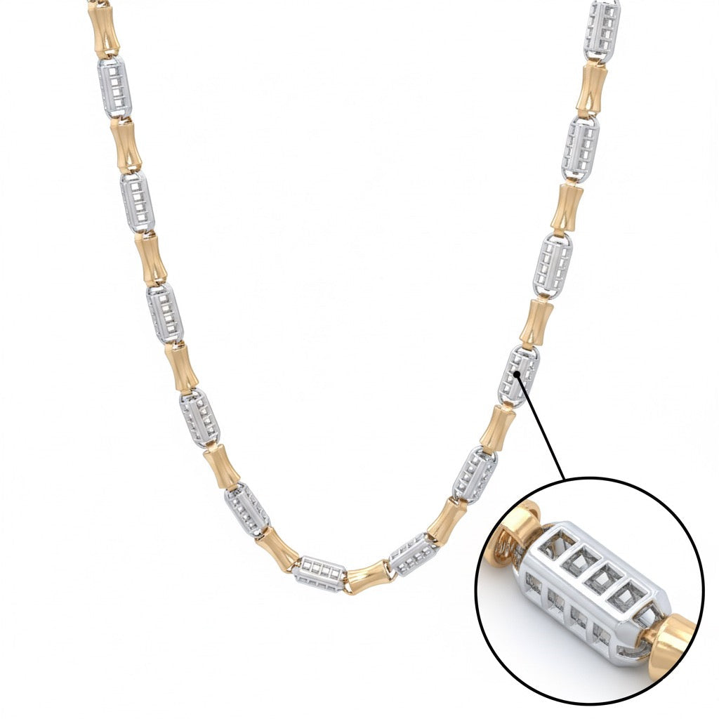 Futuristic Designer Silver Link Chain