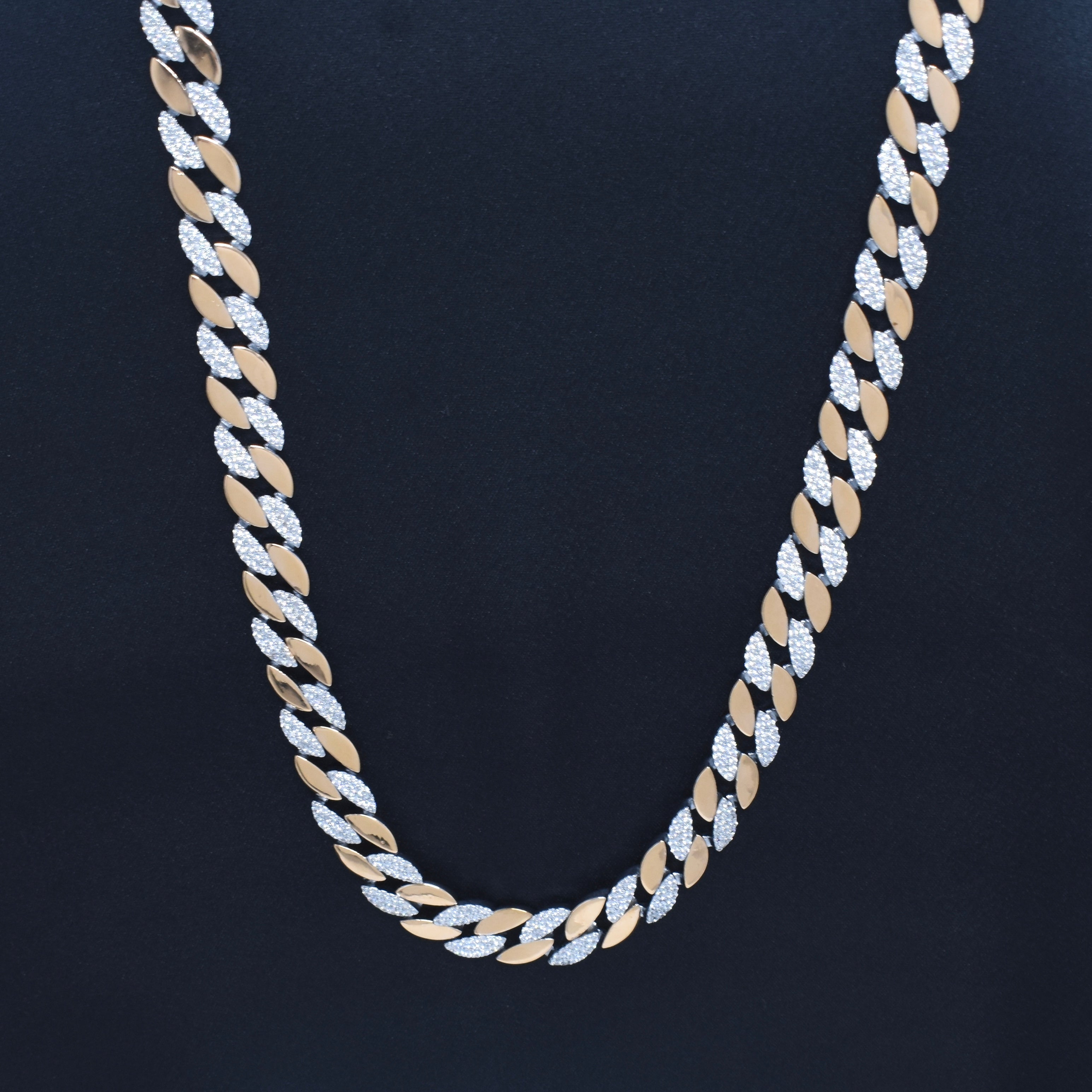 Luxury Pave Two-Tone Statement Silver Chain