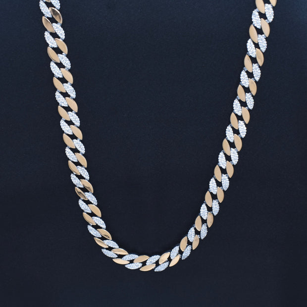 Luxury Pave Two-Tone Statement Silver Chain