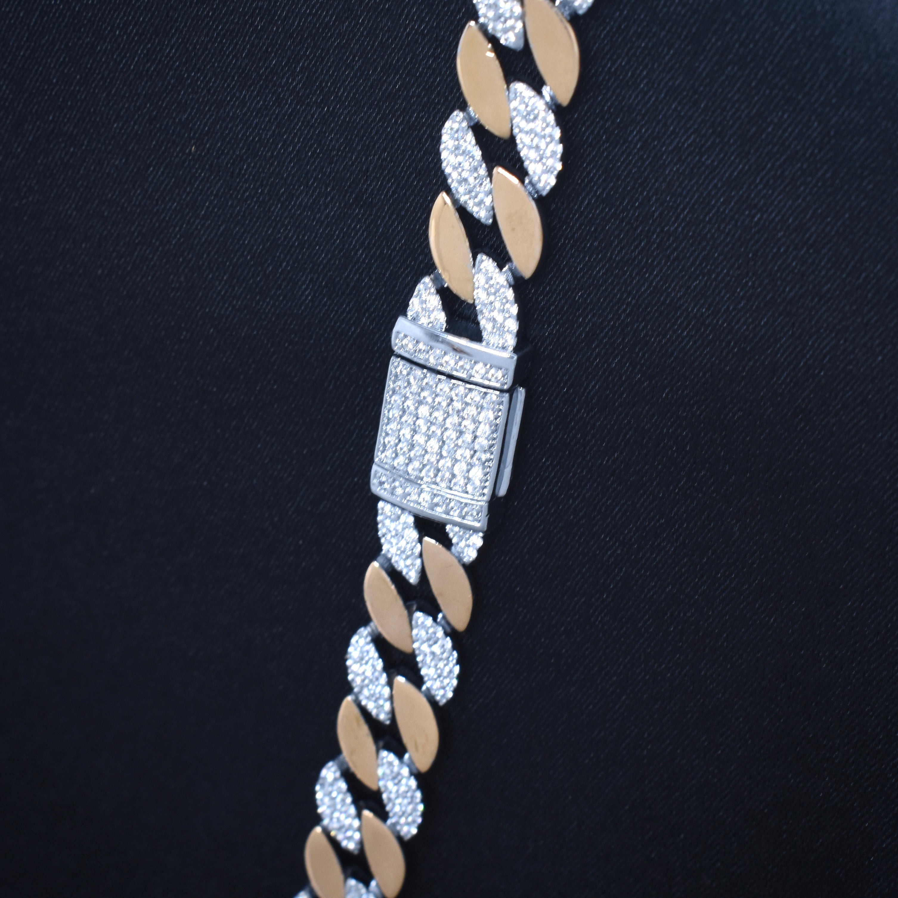 Luxury Pave Two-Tone Statement Silver Chain
