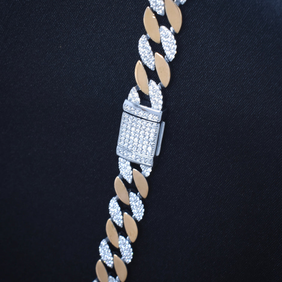 Luxury Pave Two-Tone Statement Silver Chain
