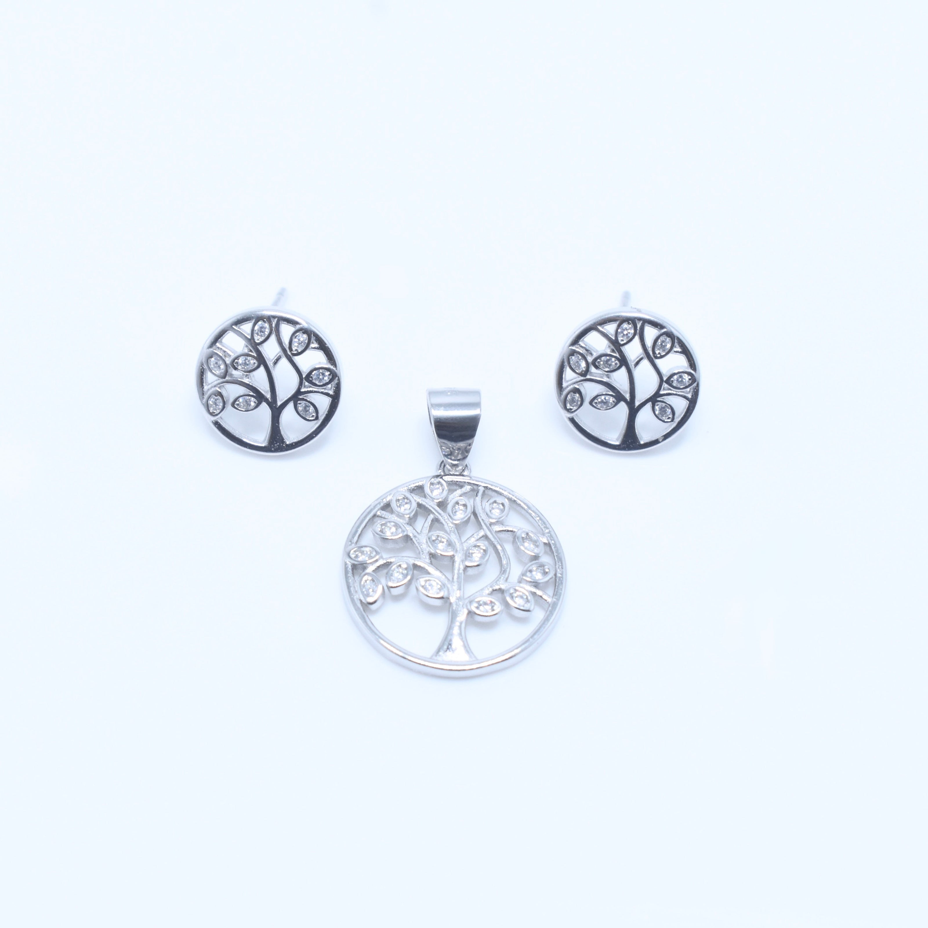 Tree of Life Silver Pendant Set