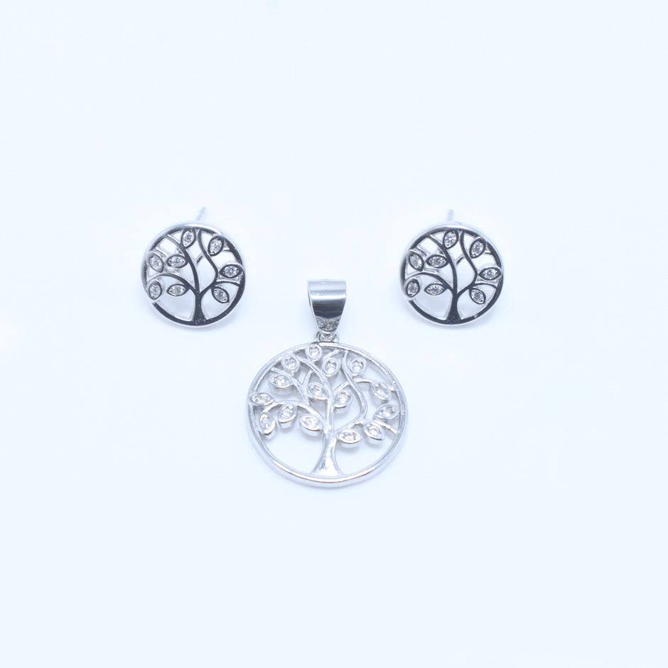 Tree of Life Silver Pendant Set