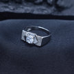 Hexagonal Solitaire Statement Band Ring