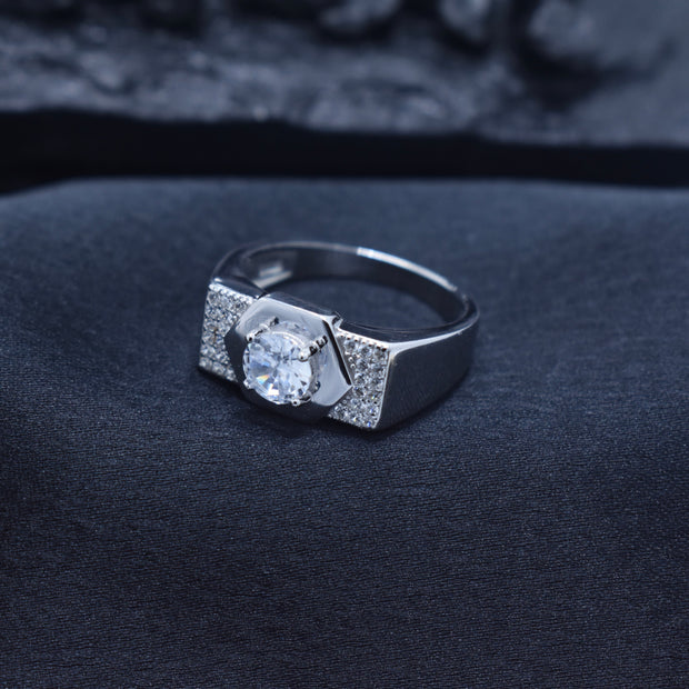 Silver Shield Face Ring