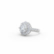 Round Cut Halo Statement Ring with Split Band