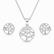 Tree Pendant Set with Chain and Earrings