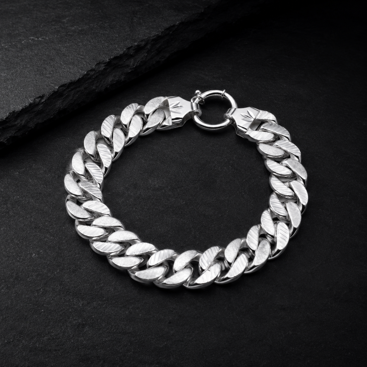 Diamond Cut Curb Bracelet