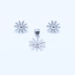Starburst Flower Silver Pendant Set