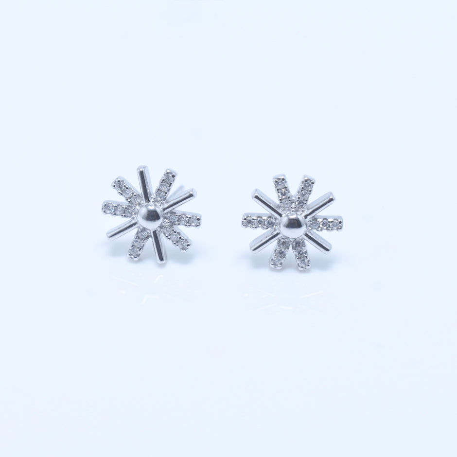 Starburst Flower Silver Pendant Set