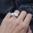 Semicircle Geometric Solitaire Statement Band Ring