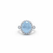 Oval Cut Sky Blue Stone Halo Ring
