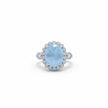 Silver Sky Blue Oval Ring