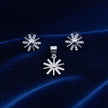Starburst Flower Silver Pendant Set