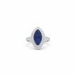 Marquise Cut Deep Blue Double Halo Ring