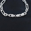 Textured Rectangle Link Silver Bracelet