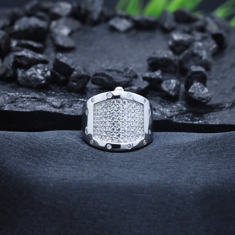 Shield Pave Signet Ring
