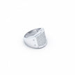 Silver Grid Pave Band Ring
