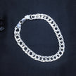 Fine Curb Link Silver Bracelet