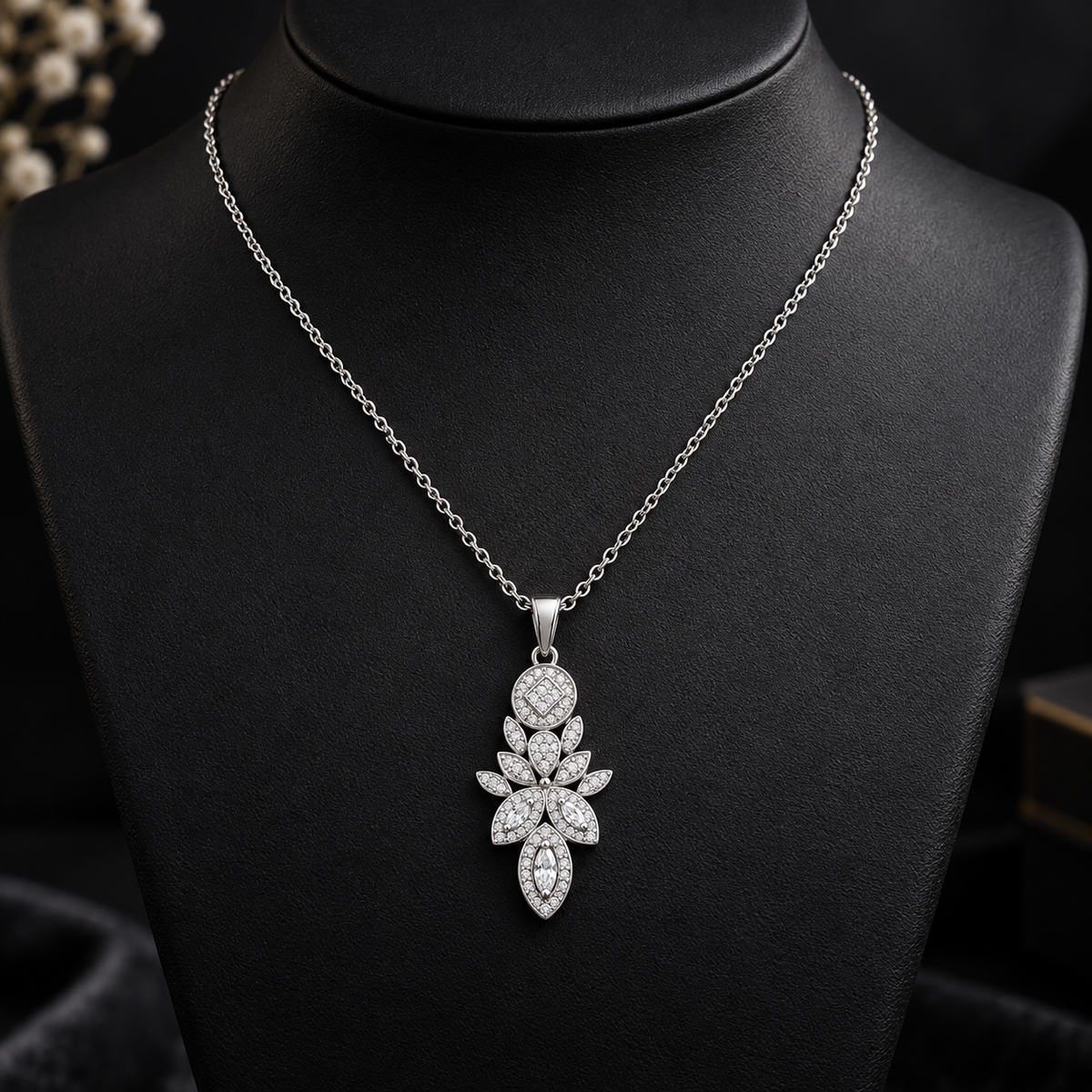 Floral Cluster Pendant Necklace
