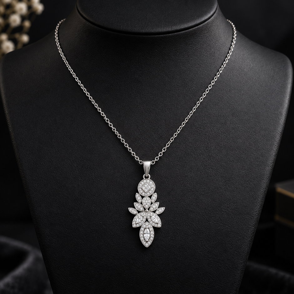 Floral Cluster Pendant Necklace